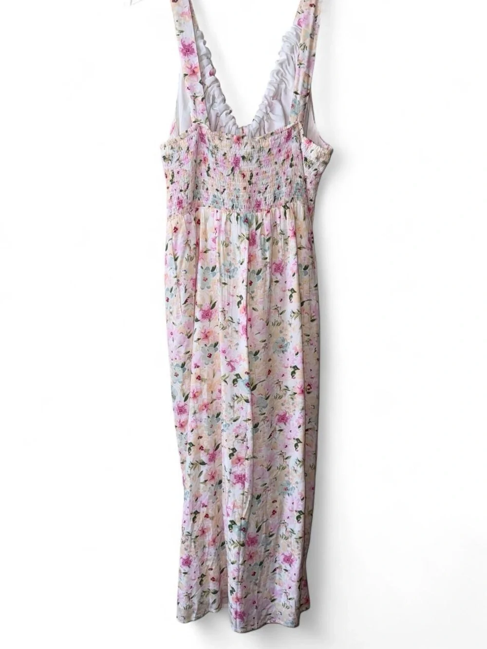 Abercrombie & Fitch Floral Pink and Cream Maxi Dress